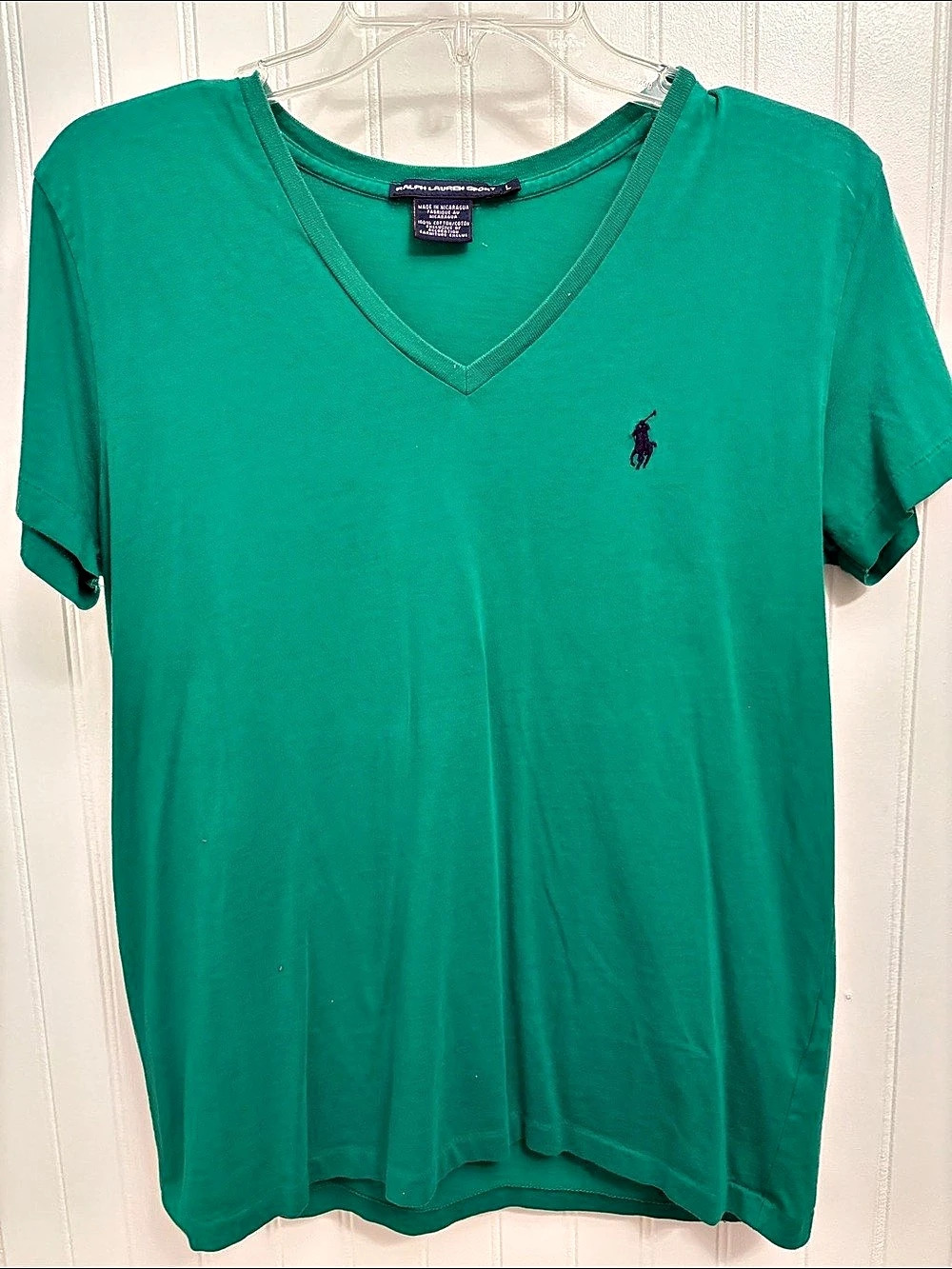Ralph Lauren Sport V-Neck Short Sleeve Tee Green Large